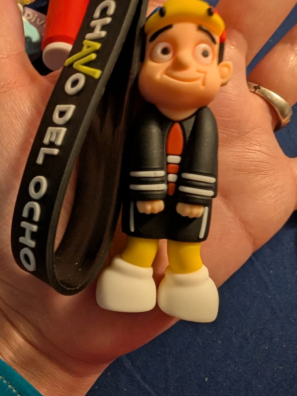 2 El Chavo Del Ocho Keychain Toy - Black & Red Character Keyring